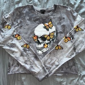 Gray and white tie dye • Long sleeve • Size L